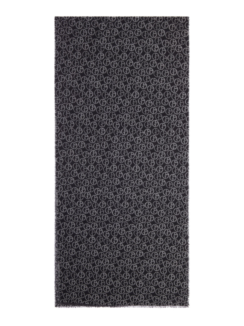 SCIARPA CON MOTIVO MONOGRAM ALL-OVER E BORDI FRANGIATI