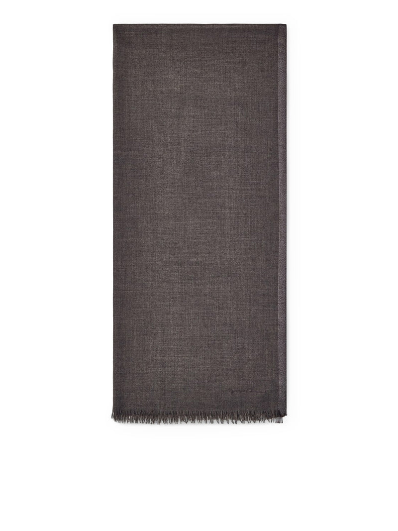 STOLA IN CASHMERE E SETA CON BORDO LUCIDO IN VISCOSA