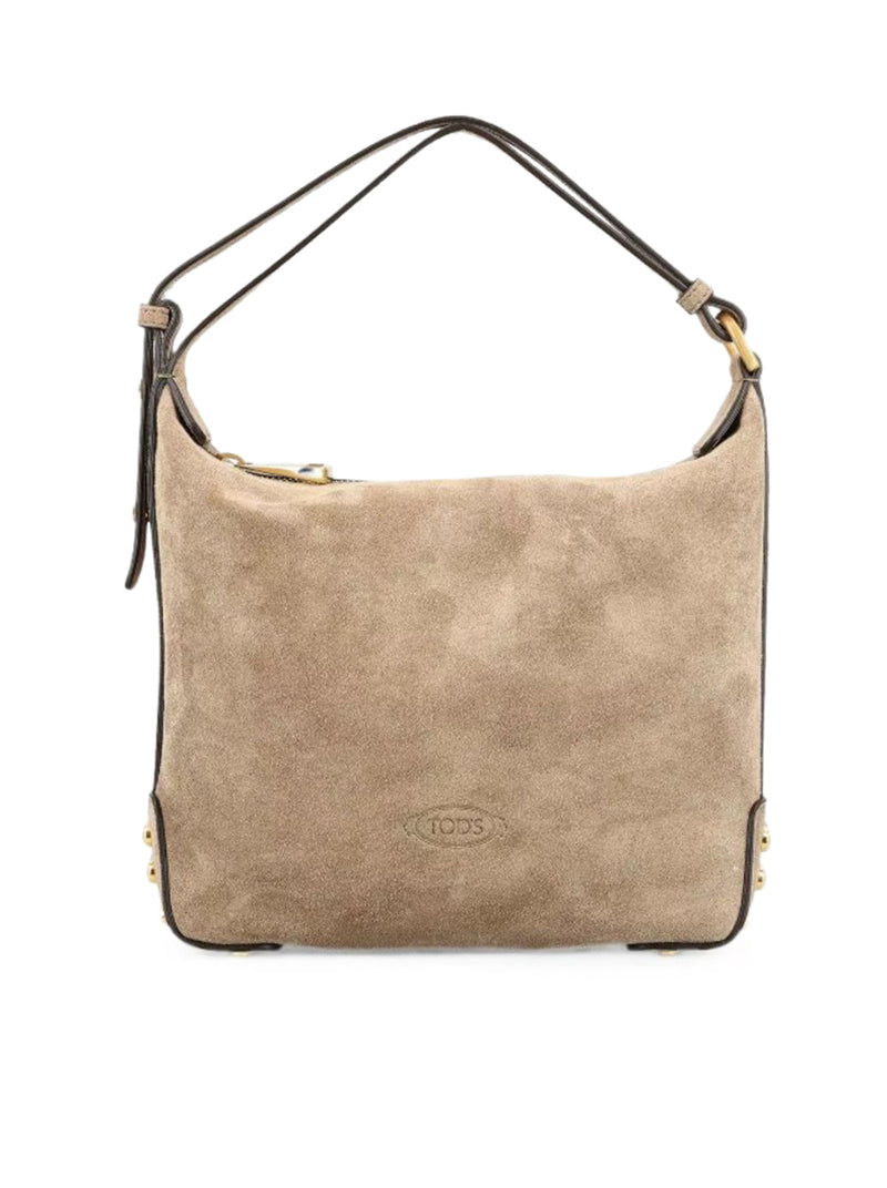 BORSA A SPALLA MINI IN PELLE SCAMOSCIATA METAL DOTS