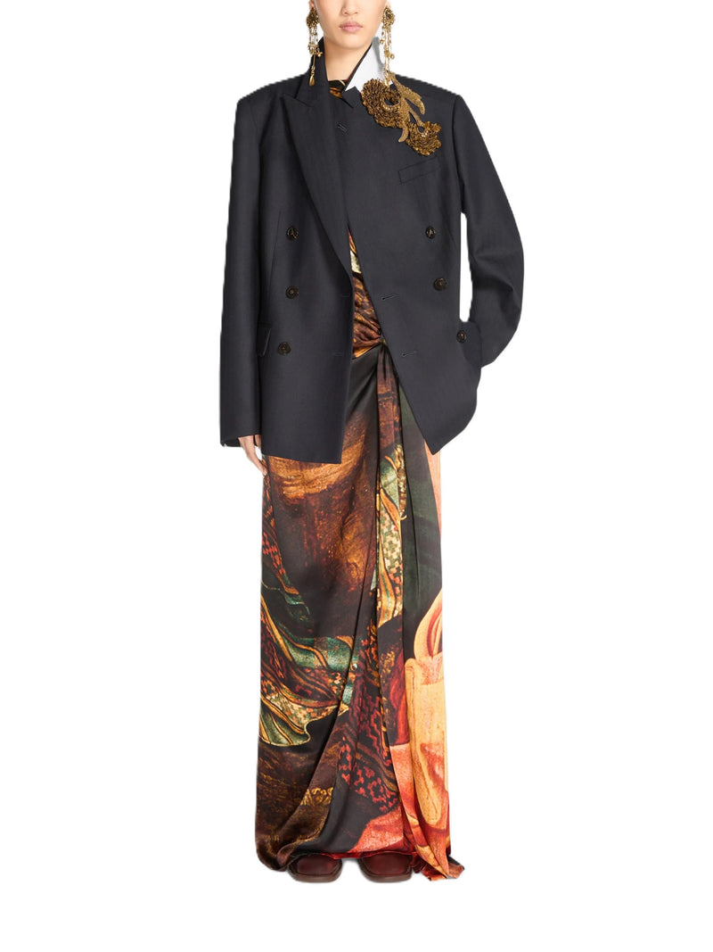 BLAZER DOPPIOPETTO BLU NAVY CON APPLICAZIONE GIOIELLO