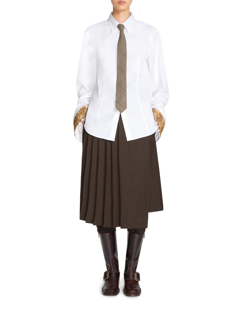 CAMICIA BIANCA CON POLSINI RICAMATI