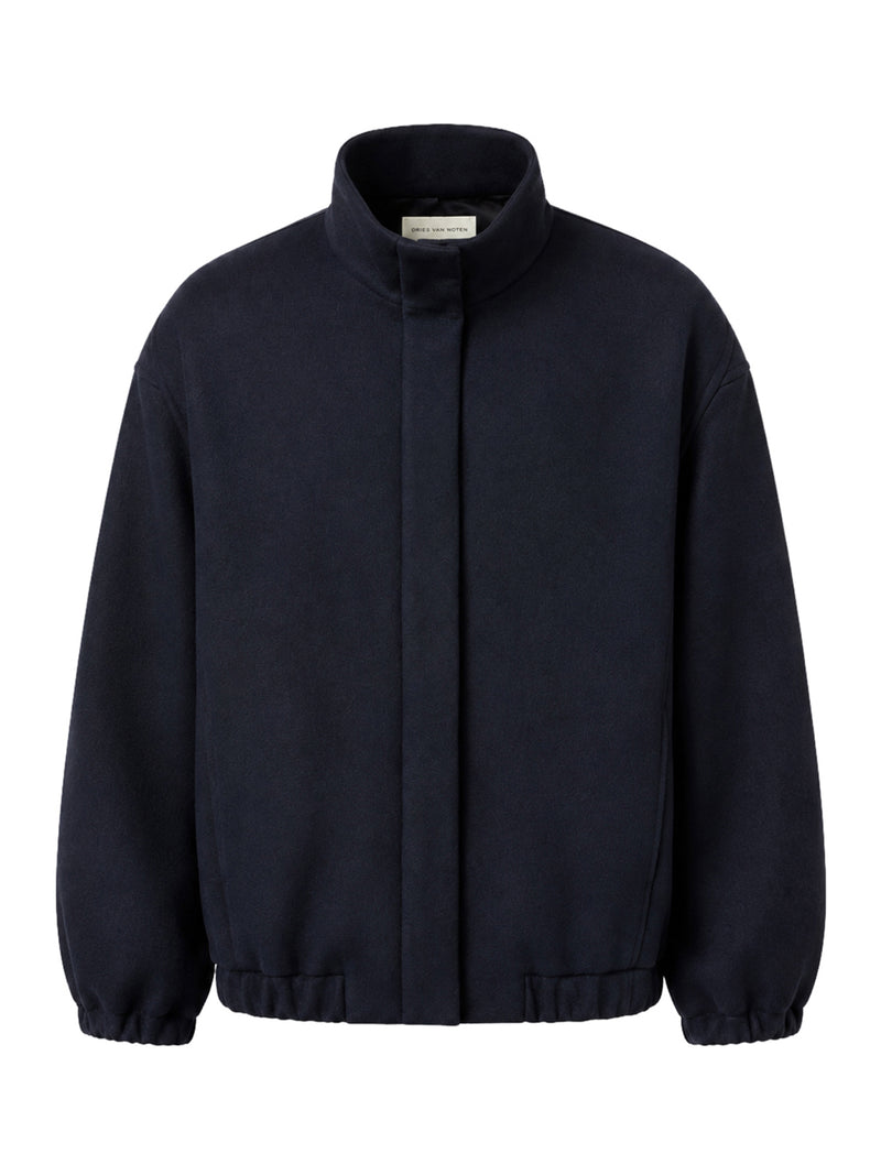GIUBBOTTO BOMBER IN PANNO CON COLLO ALTO