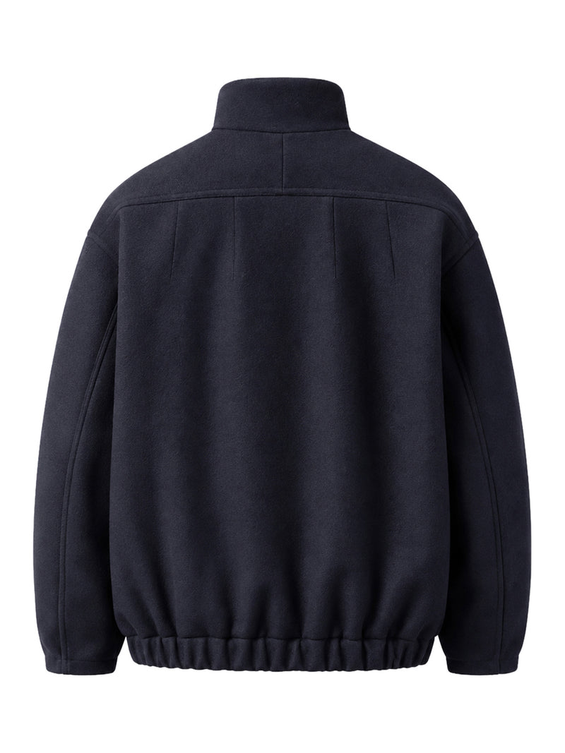 GIUBBOTTO BOMBER IN PANNO CON COLLO ALTO