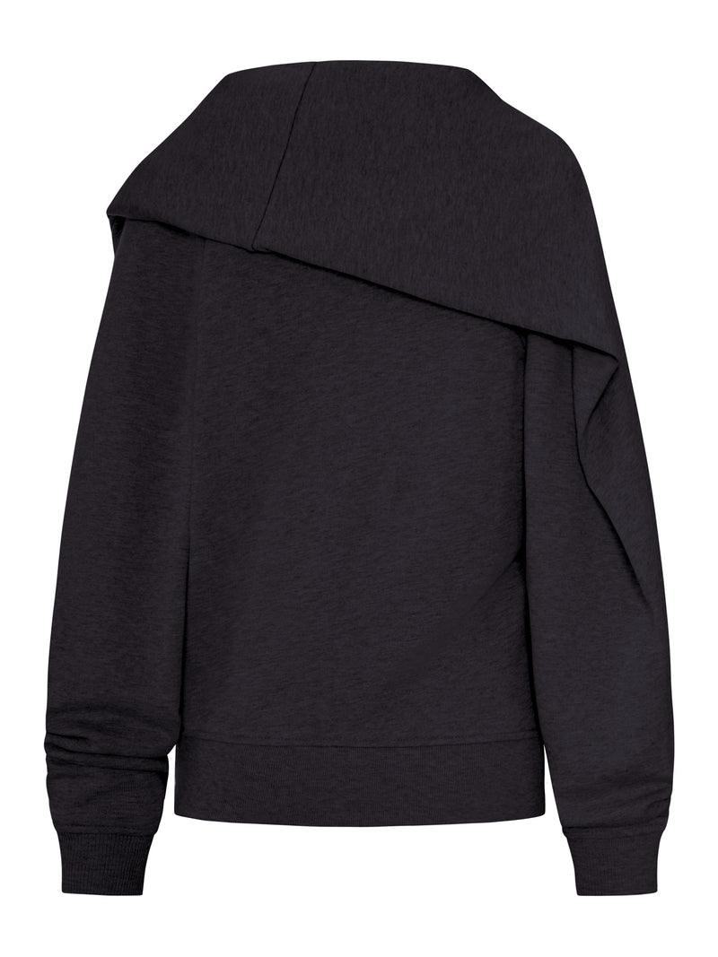 FELPA IN COTONE CON DRAPPEGGIO SUL RETRO