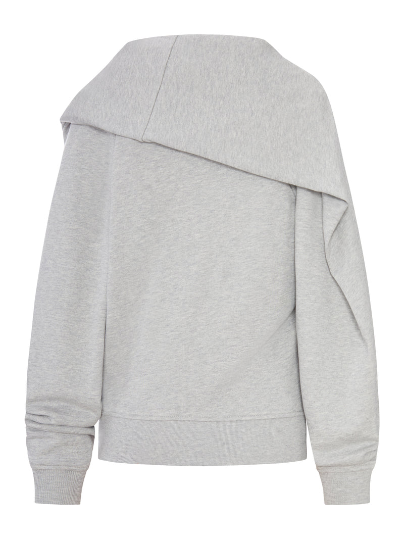 FELPA IN COTONE CON DRAPPEGGIO SUL RETRO