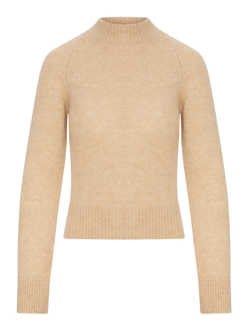 MAGLIA CROPPED IN MOHAIR CON COLLO ALTO