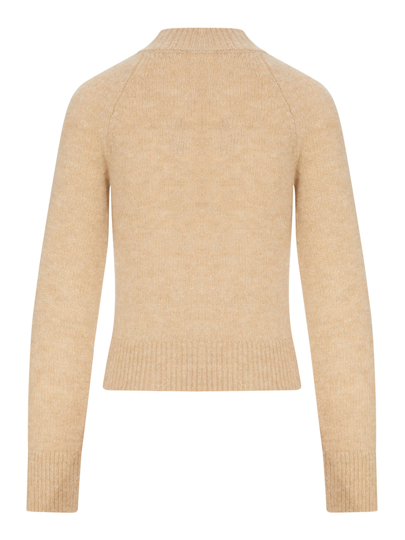 MAGLIA CROPPED IN MOHAIR CON COLLO ALTO