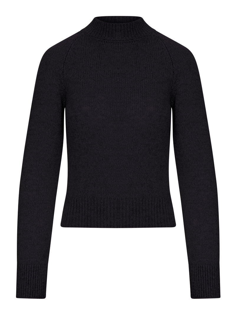 MAGLIA CROPPED IN MOHAIR CON COLLO ALTO