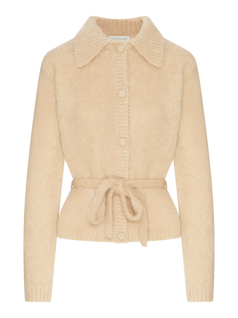 CARDIGAN IN MISTO LANA CON CINTURA