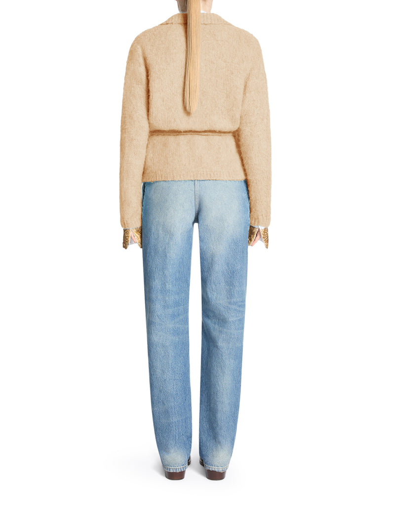 CARDIGAN IN MISTO LANA CON CINTURA