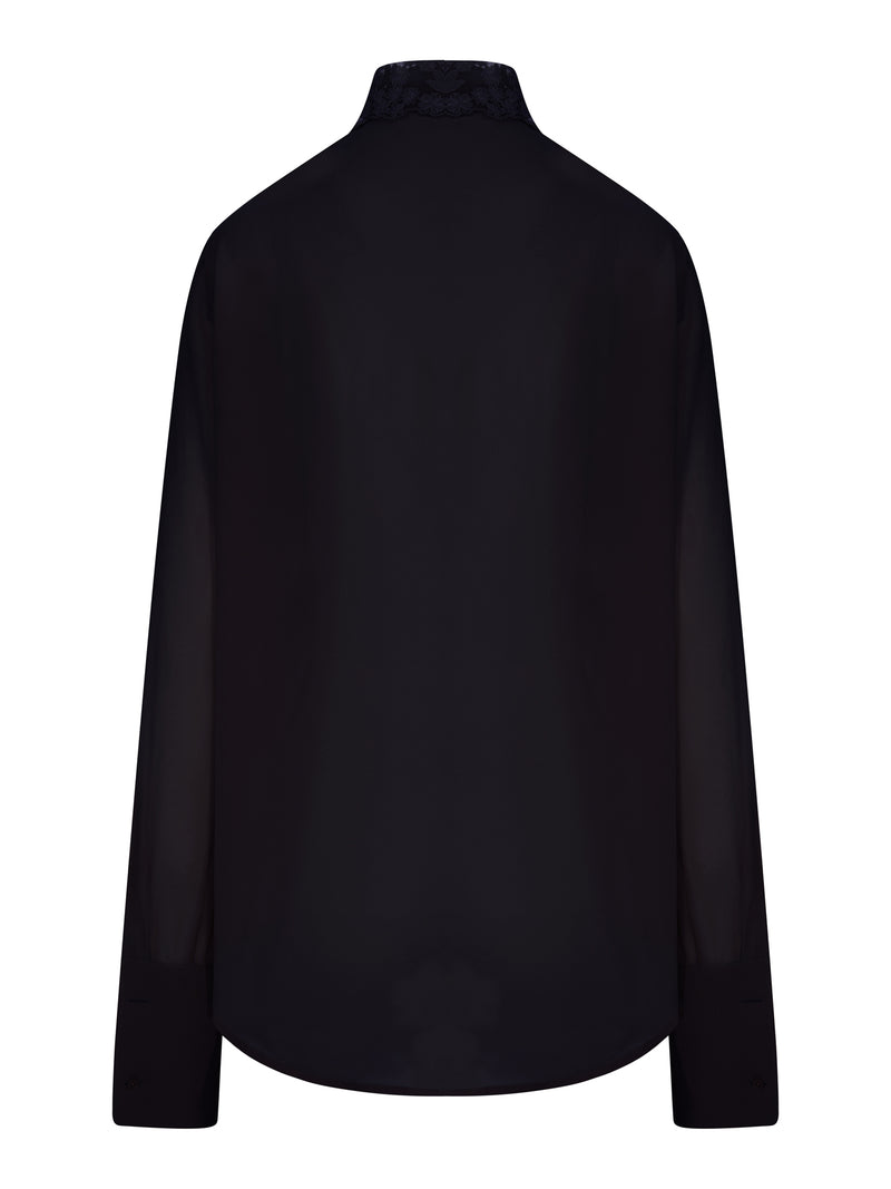 CAMICIA IN GEORGETTE CON INSERTI IN PIZZO