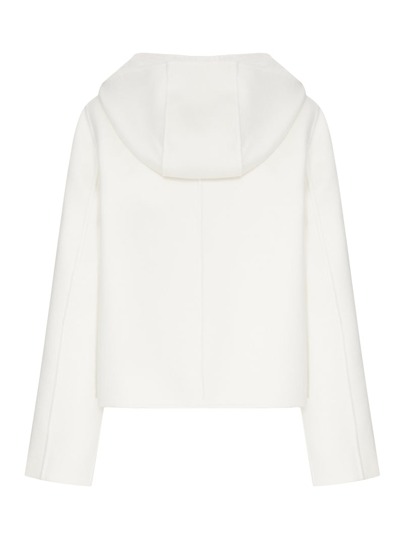 BLOUSON FF CON ZIP E CAPPUCCIO IN MISTO LANA