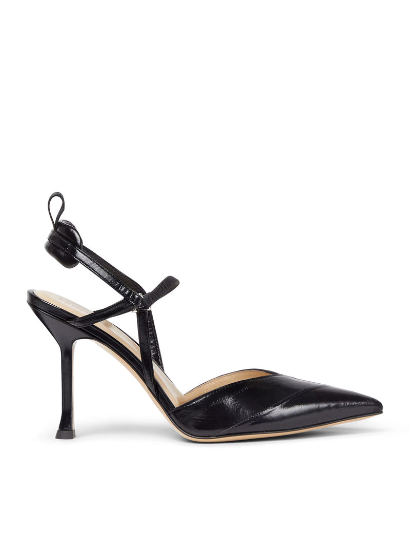 SLINGBACK CON TACCO ALTO IN MISSINA NERA VERY COLIBRÌ
