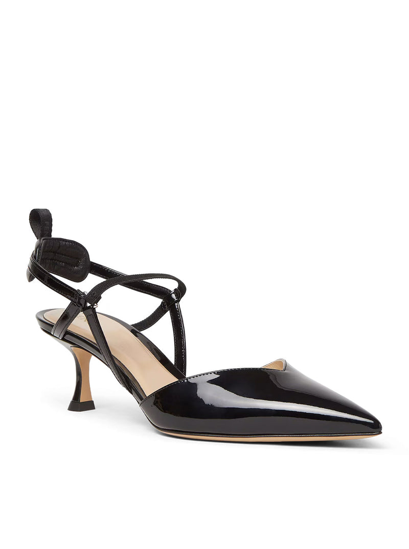 SLINGBACK VERY COLIBRÌ CON TACCO MEDIO IN PELLE VERNICIATA NERA