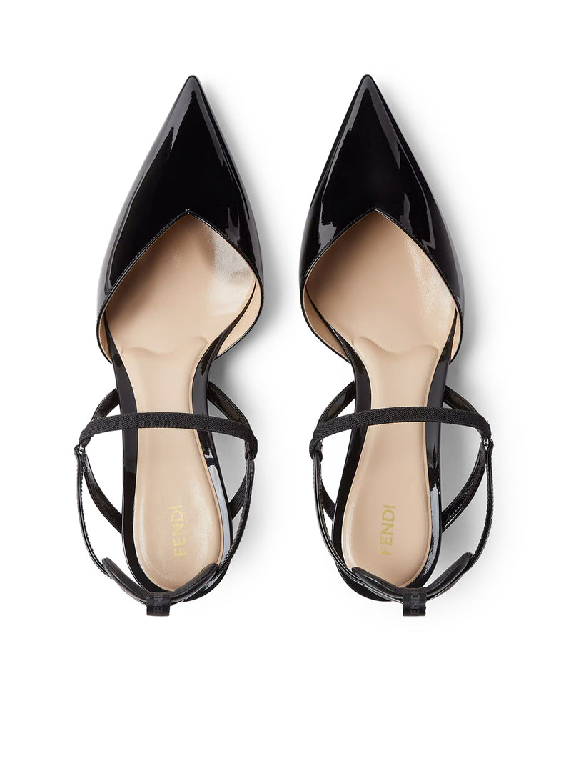 SLINGBACK VERY COLIBRÌ CON TACCO MEDIO IN PELLE VERNICIATA NERA