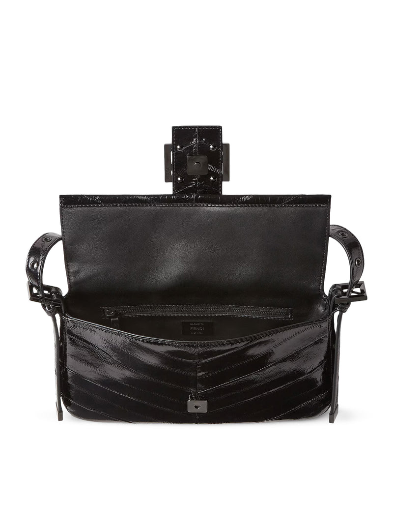 BORSA BAGUETTE® 26424 IN MISSINA INTARSIATA NERA
