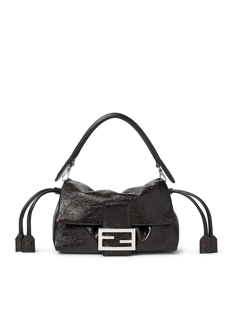 BORSA IN PELLE NERA CRACKLED BAGUETTE® SOFT SMALL