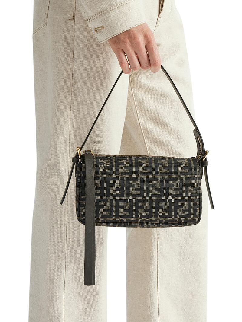 BORSA ZIP TOP SMALL IN TESSUTO JACQUARD ZUCCA FF