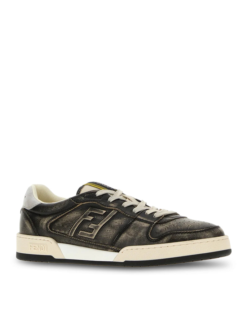 SNEAKERS MATCH IN PELLE NERA