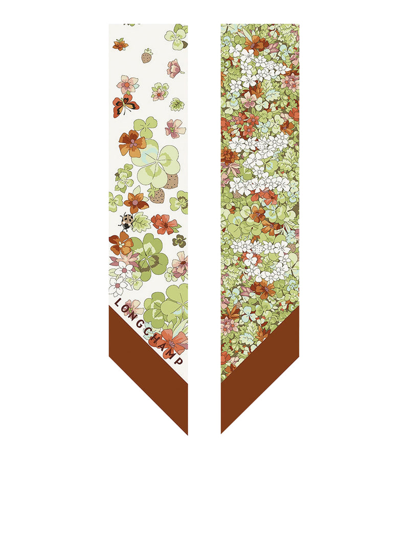 FOULARD FRISE FLEURIE IN SETA