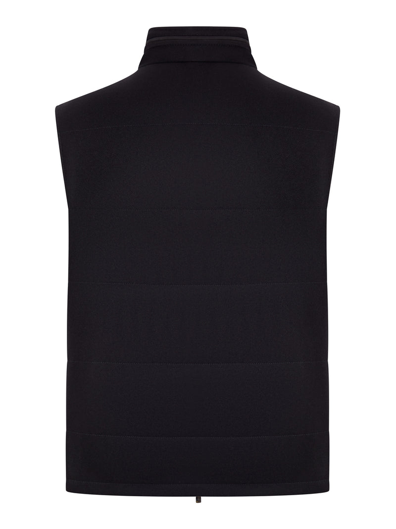 GILET IMBOTTITO CON COLLO ALTO E ZIP IN CASHMERE LORO PIANA