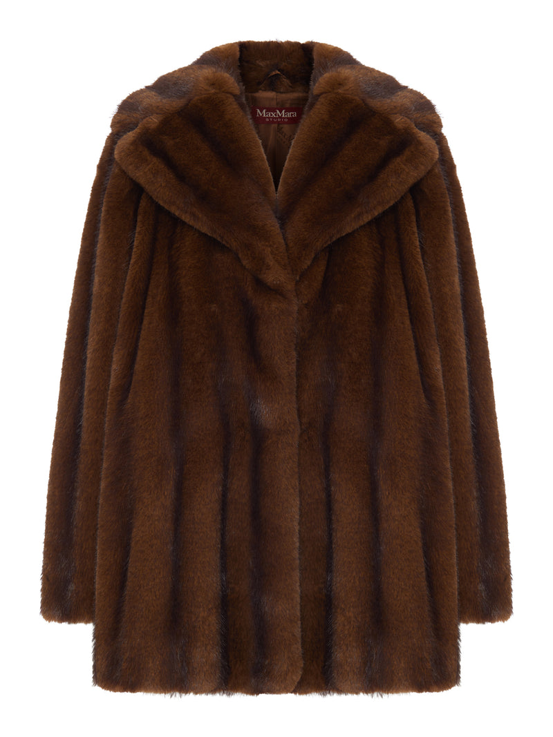 CAPPOTTO IN ECOPELLICCIA CON COLLO REVERS
