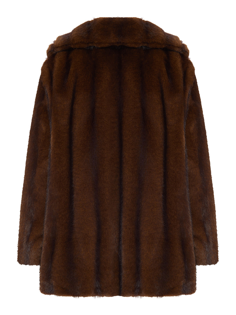 CAPPOTTO IN ECOPELLICCIA CON COLLO REVERS