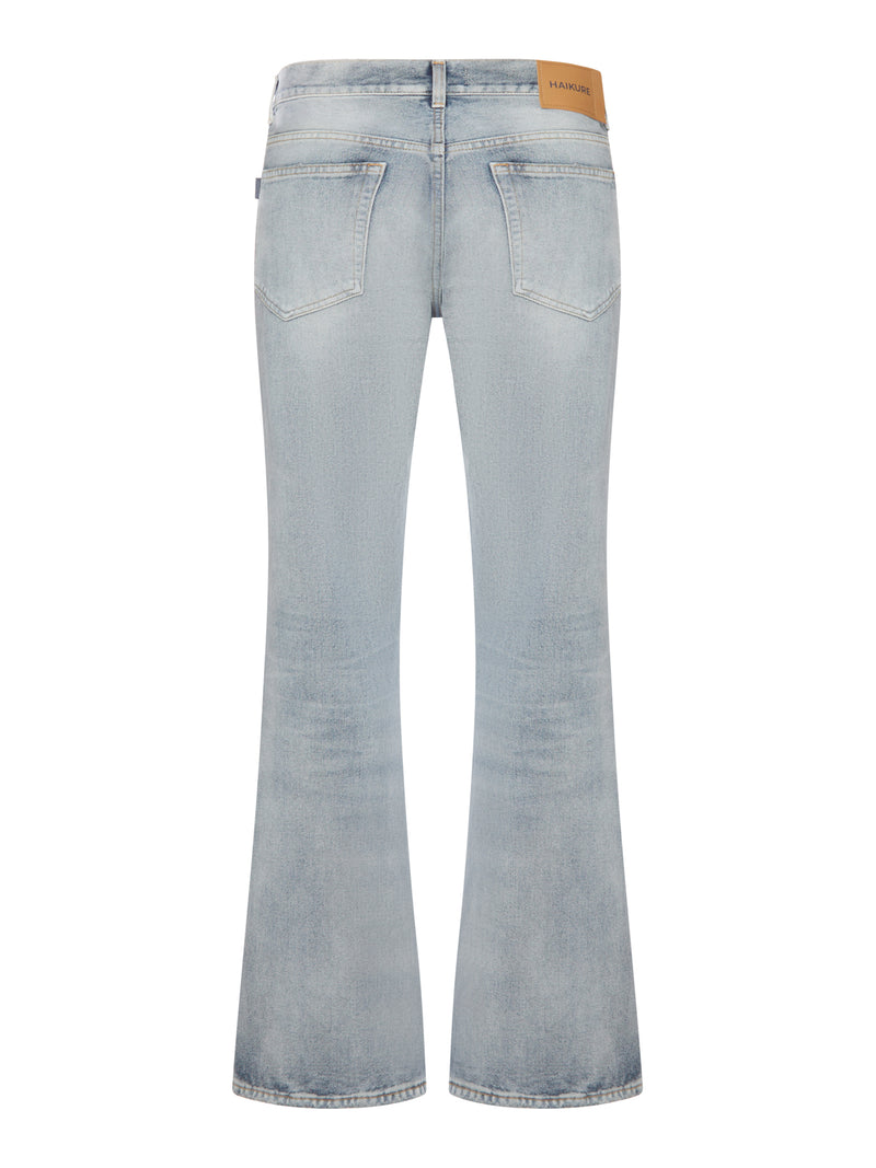 JEANS FLARE IN DENIM LAVAGGIO CHIARO