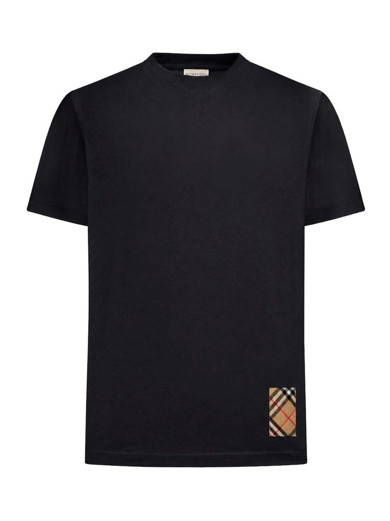 T-SHIRT IN COTONE CON APPLICAZIONE CHECK