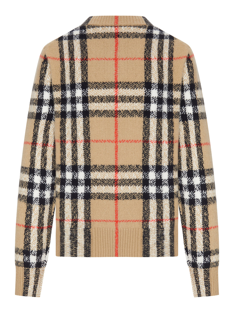 CARDIGAN IN MAGLIA CHECK CON BOTTONI
