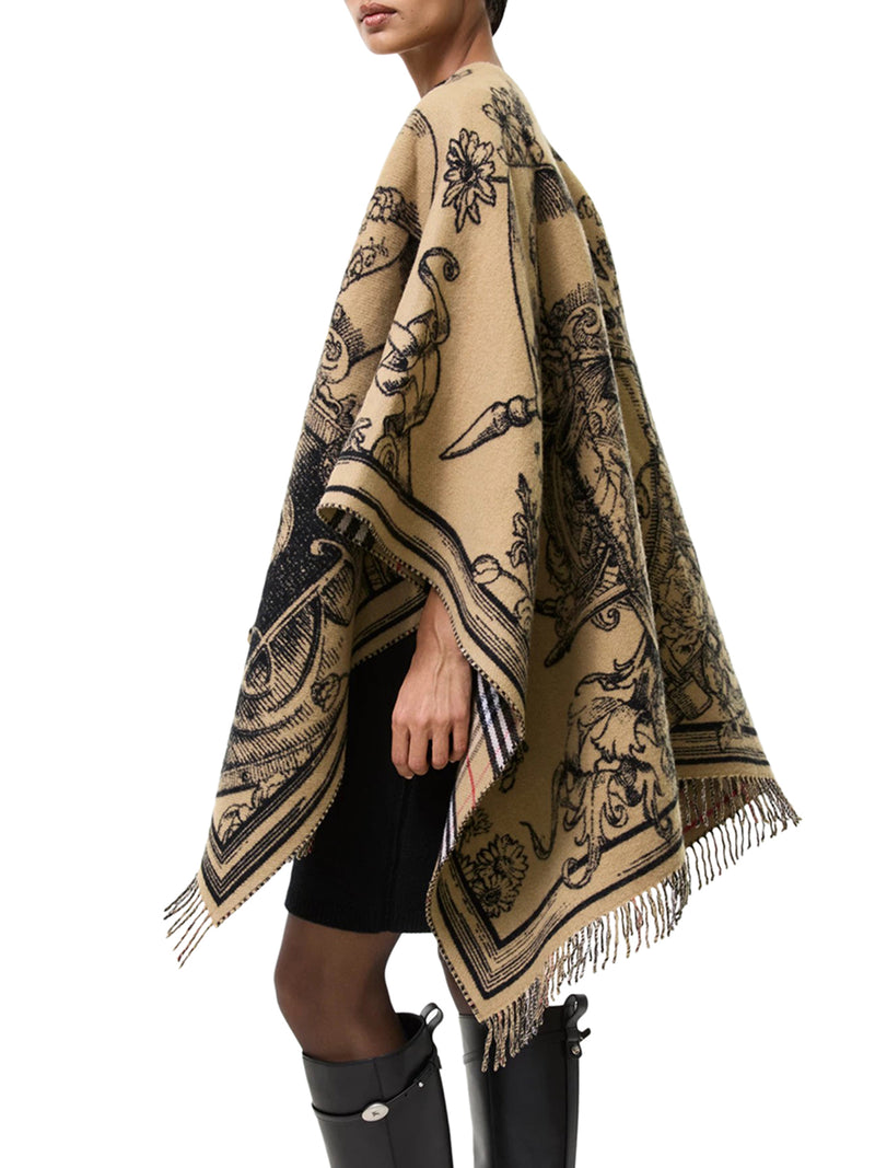 MANTELLA IN LANA REVERSIBILE CON ETCHED KNIGHT