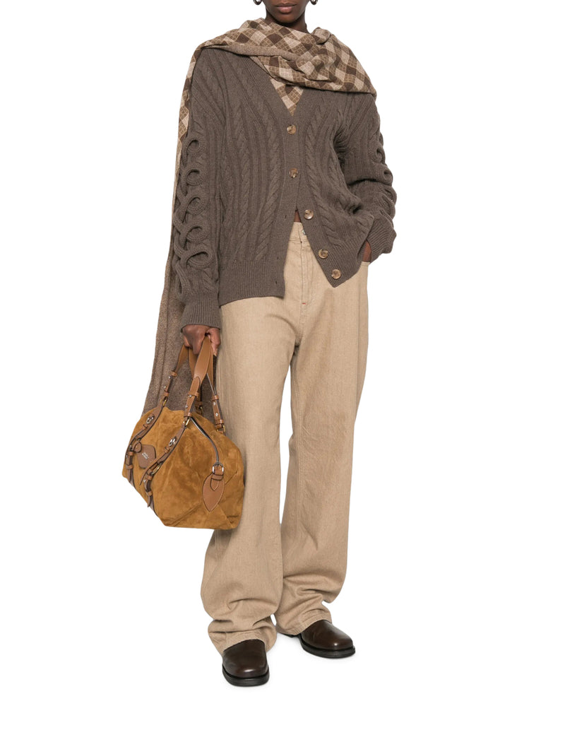 CARDIGAN IN MAGLIA A TRECCE