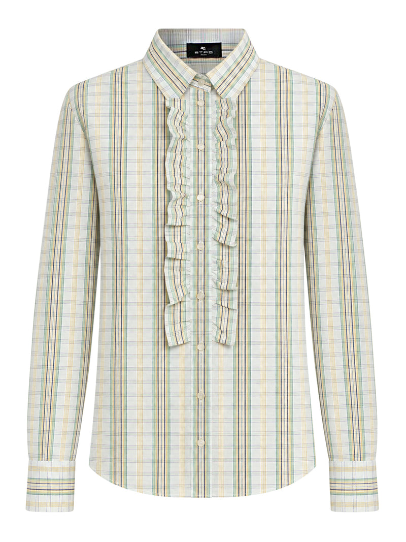 CAMICIA IN COTONE CON PETTORINA E MOTIVO CHECK