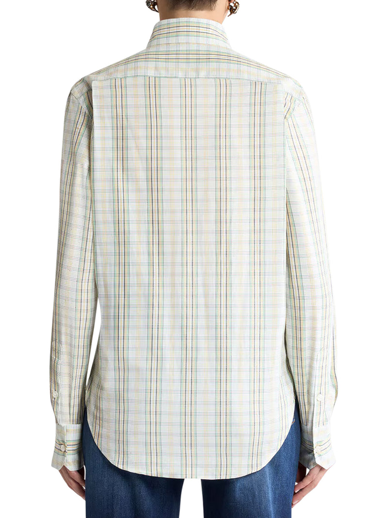 CAMICIA IN COTONE CON PETTORINA E MOTIVO CHECK