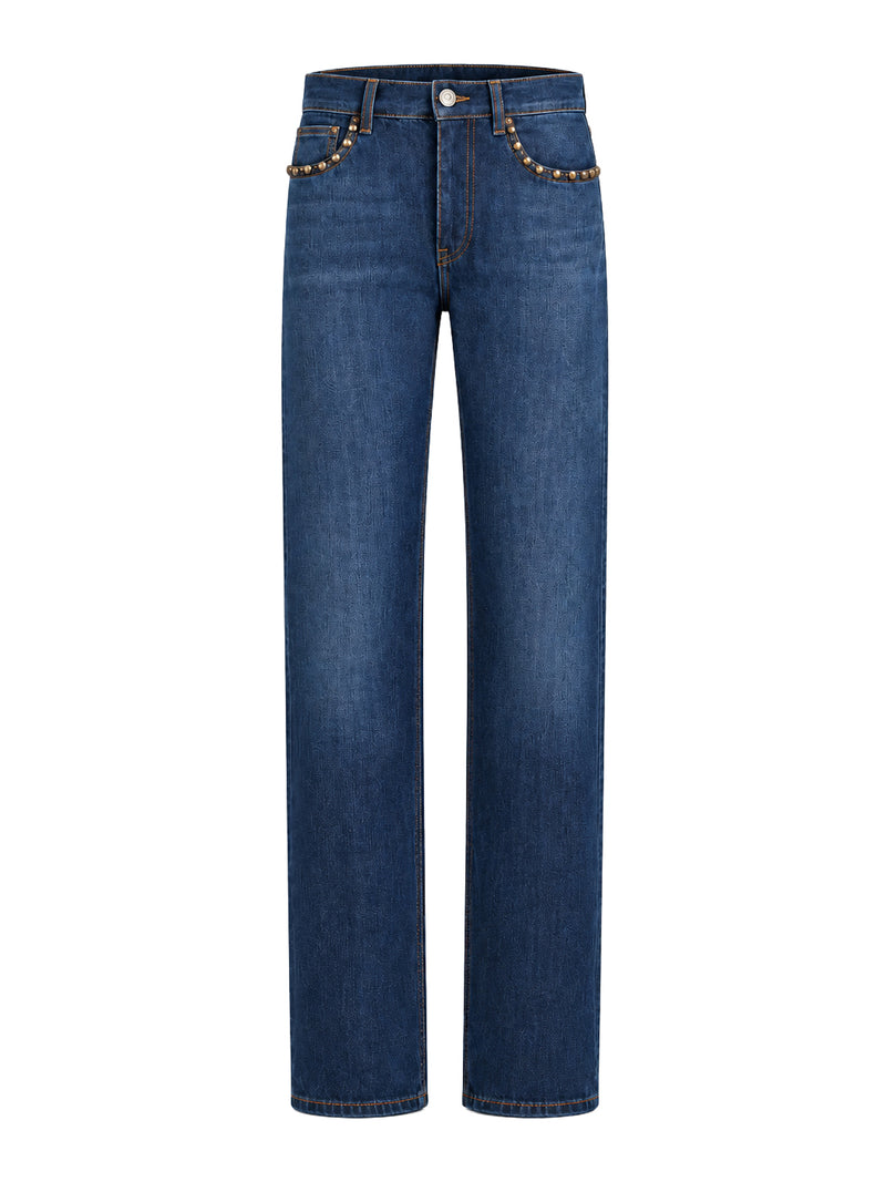 JEANS STRAIGHT LEG CON BORCHIE