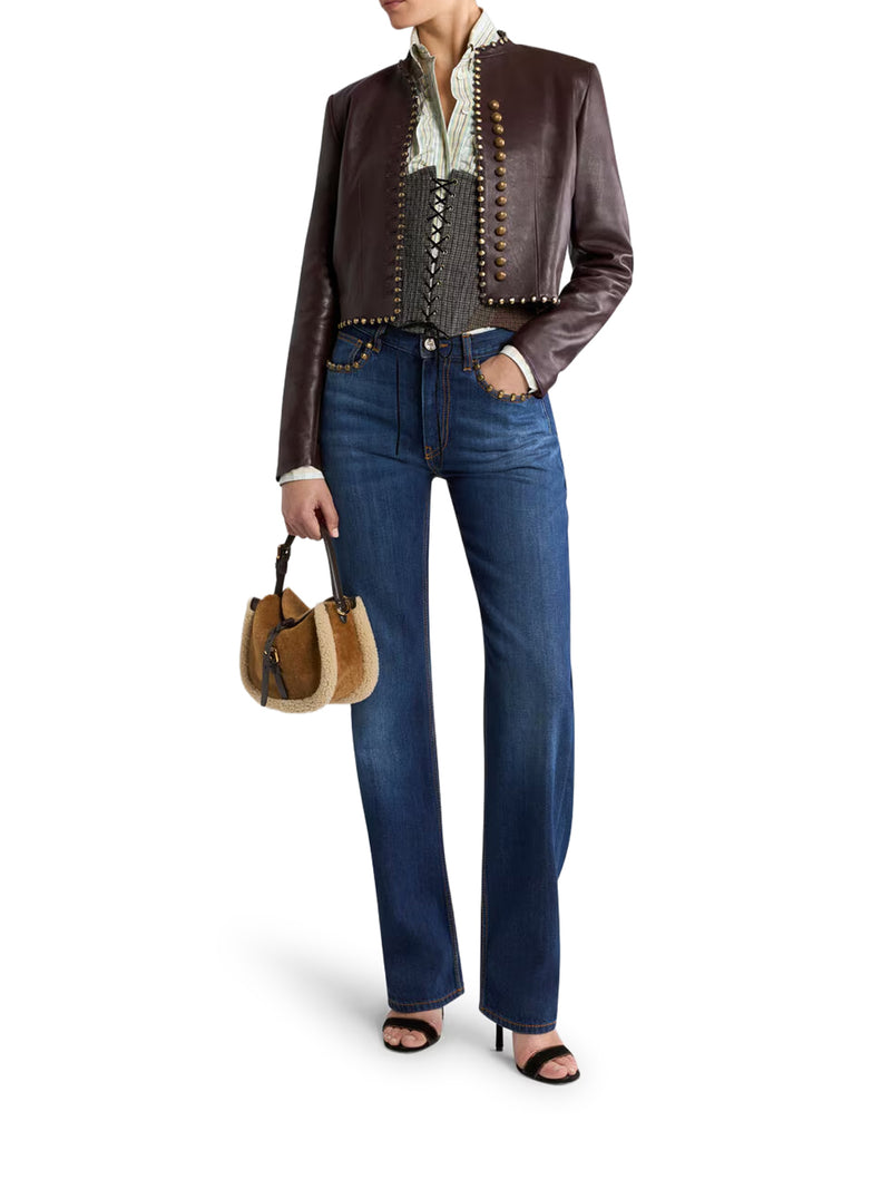 JEANS STRAIGHT LEG CON BORCHIE