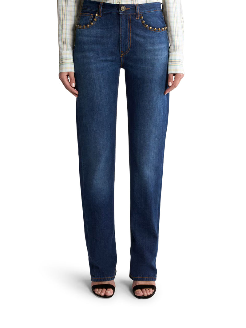 JEANS STRAIGHT LEG CON BORCHIE