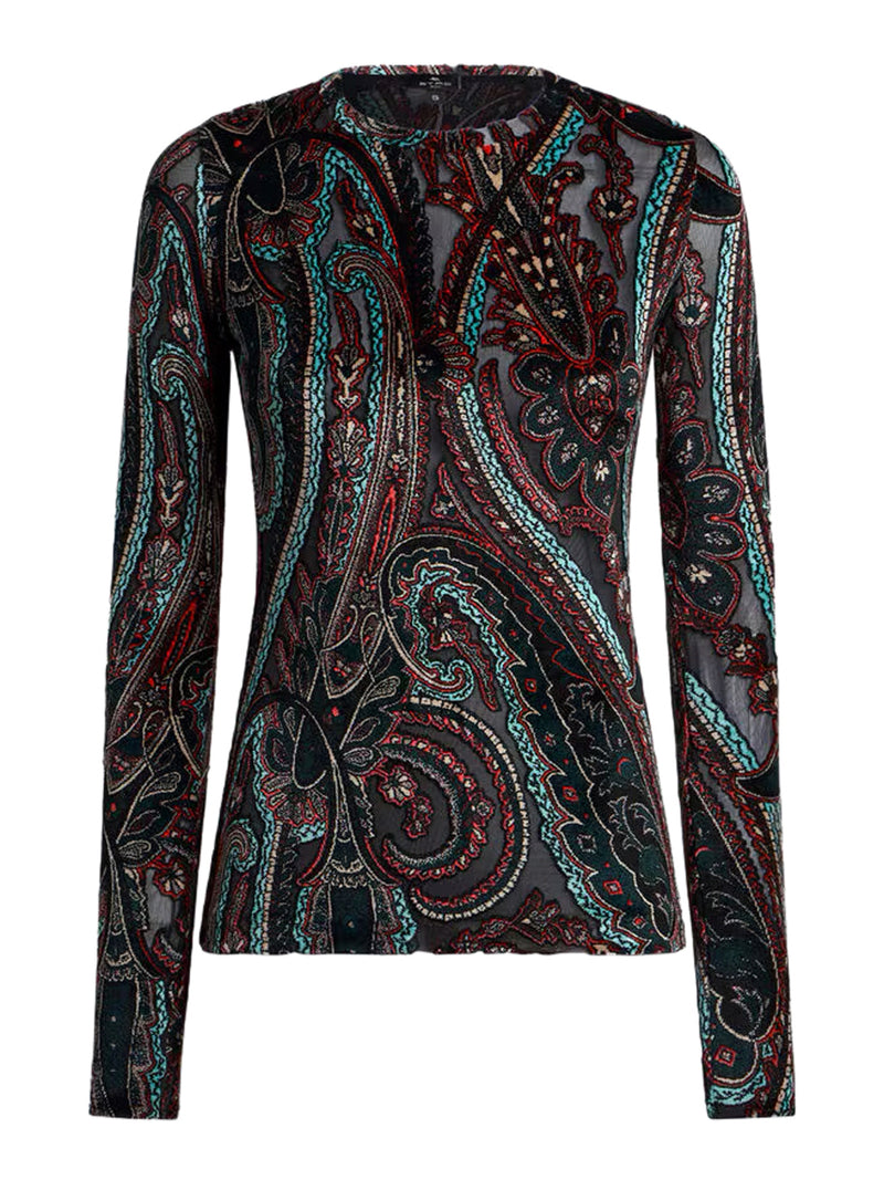 MAGLIA IN CINIGLIA JACQUARD CON MOTIVO PAISLEY
