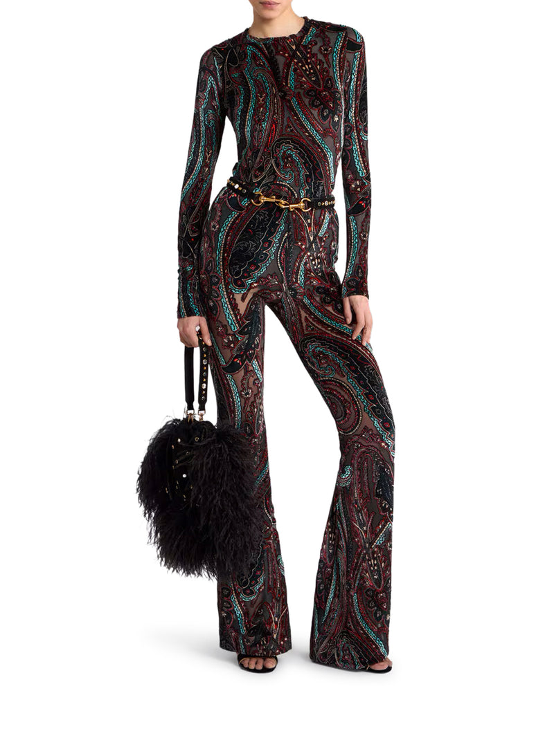 MAGLIA IN CINIGLIA JACQUARD CON MOTIVO PAISLEY