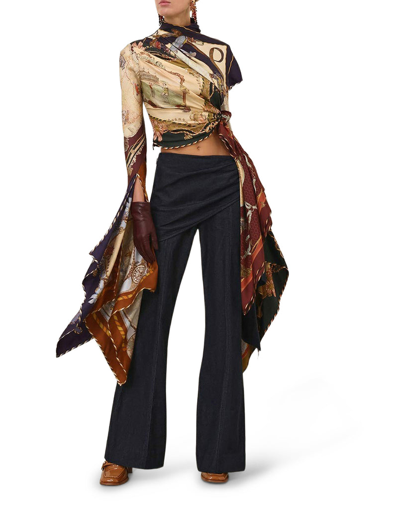 TOP DRAPPEGGIATO CON FOULARD VALIANT