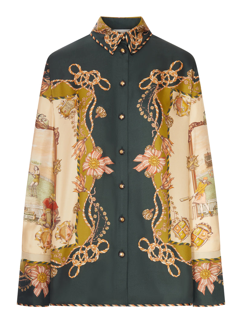 CAMICIA IN RASO STAMPATO CON MOTIVO FOULARD