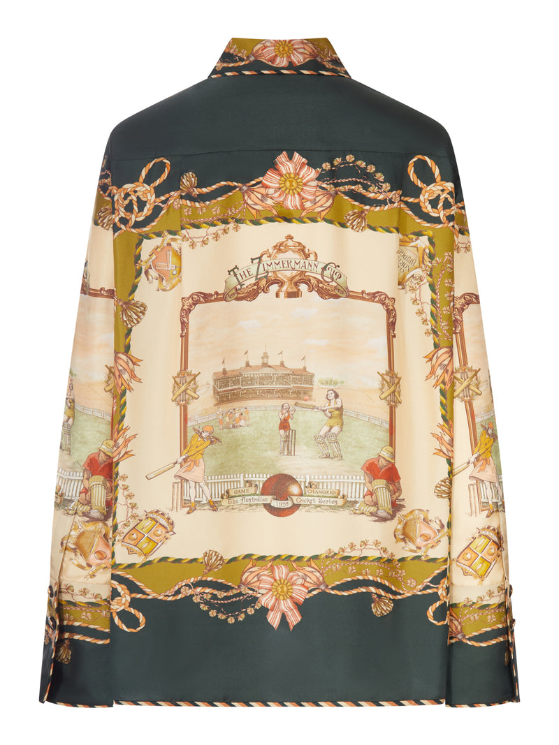 CAMICIA IN RASO STAMPATO CON MOTIVO FOULARD
