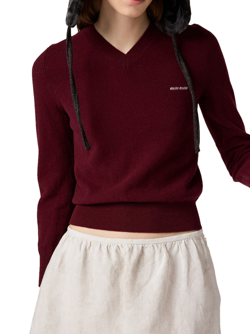 MAGLIONE IN LANA CON SCOLLO A V