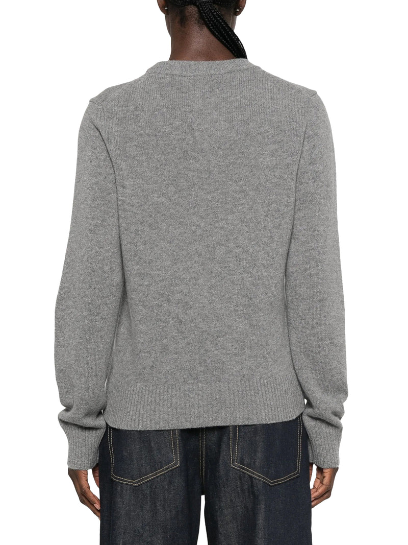 MAGLIONE GIROCOLLO IN MAGLIA CON INTARSIO GRAFICO FRONTALE