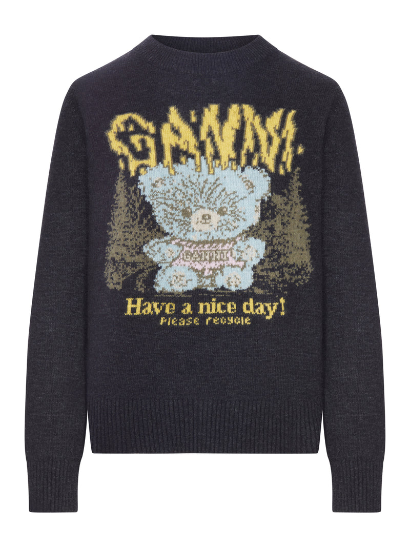 MAGLIONE IN LANA CON GRAFICA TEDDY