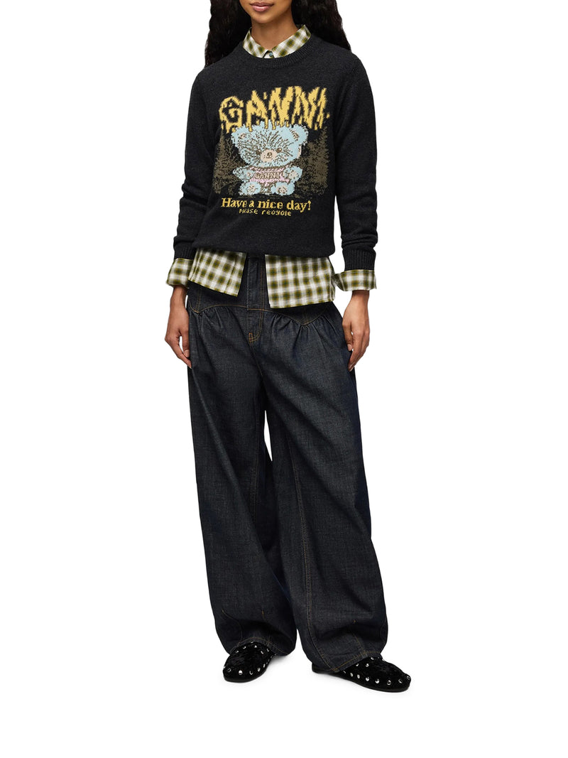 MAGLIONE IN LANA CON GRAFICA TEDDY
