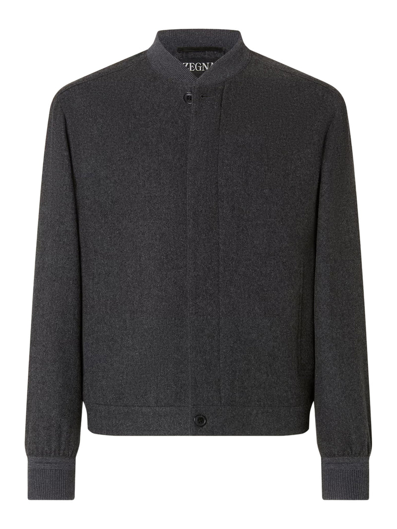 BOMBER IN OASI CASHMERE ELEMENTS GRIGIO SCURO MULTIMÉLANGE