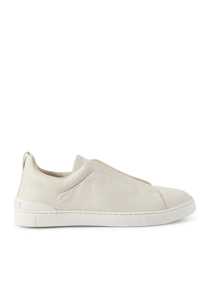 SNEAKER TRIPLE STITCH IN PELLE BIANCA