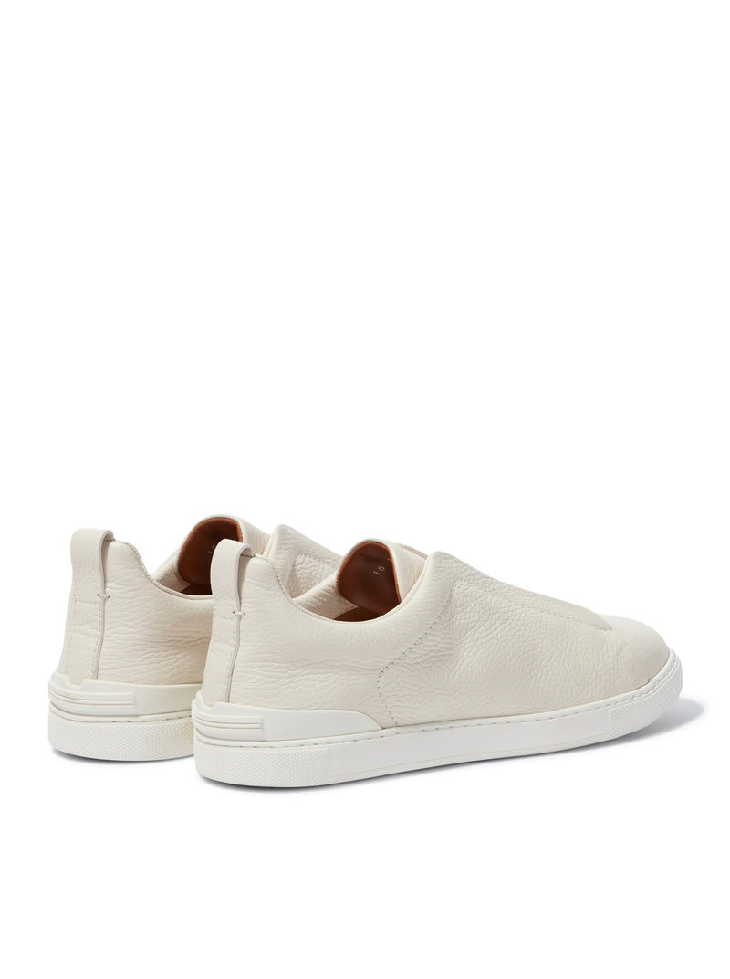 SNEAKER TRIPLE STITCH IN PELLE BIANCA