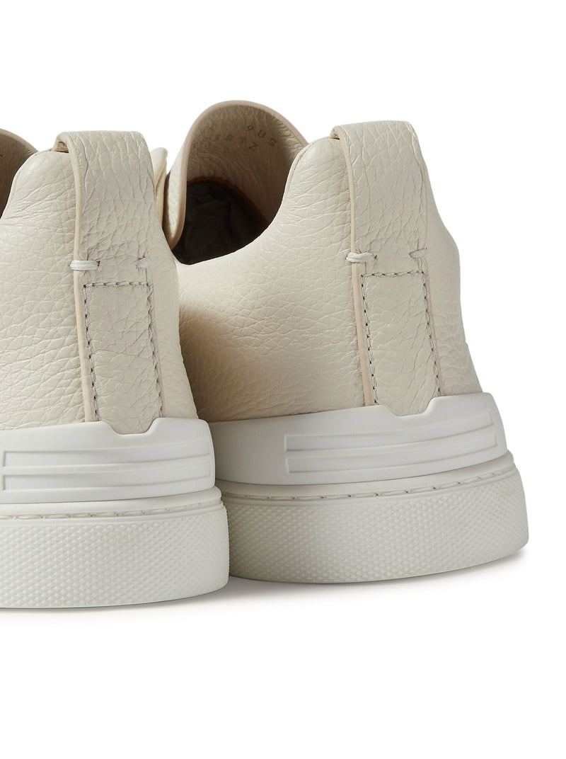 SNEAKER TRIPLE STITCH IN PELLE BIANCA